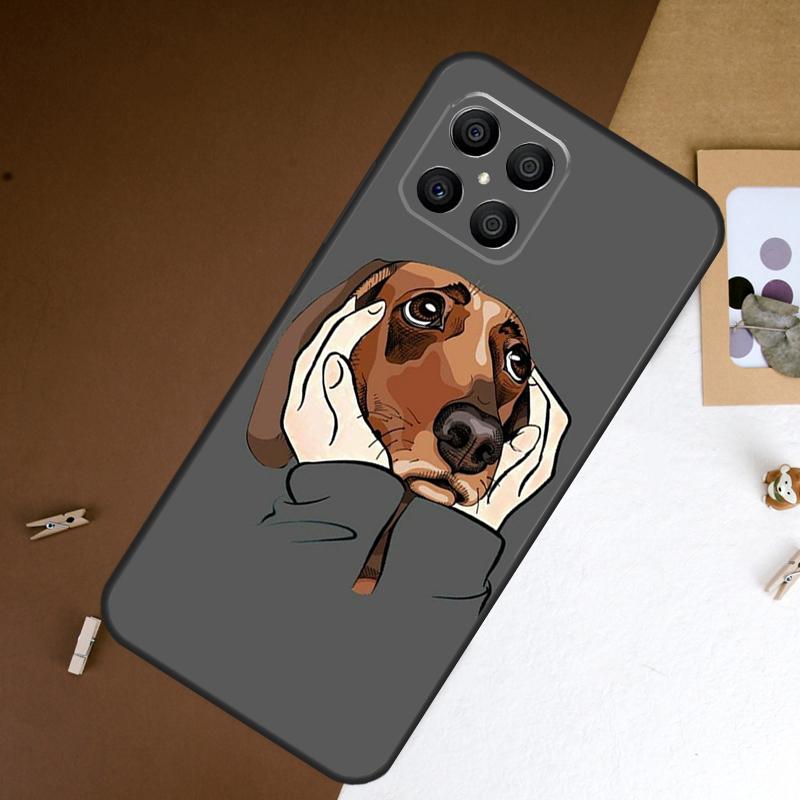 Cartoon Dachshund Sausage Dog Case For Honor 70 50 90 Lite Magic 6 5 Pro Cover For Honor X8a X9a X7a X6a X9b X8 X9 X7 8X