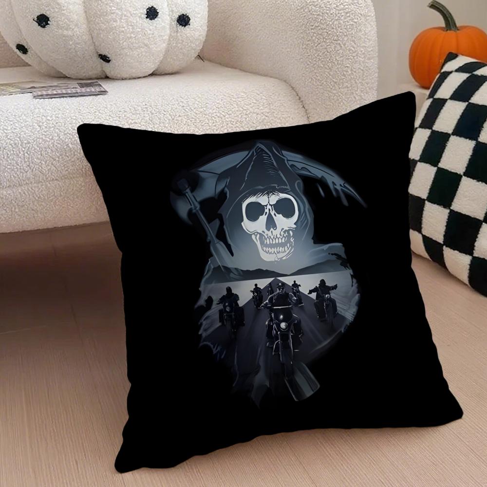 American Biker Drama SSons of Anarchy Cushion Cover Throw Pillow Cover Hidden Button Durable Polyester Chair Cushion