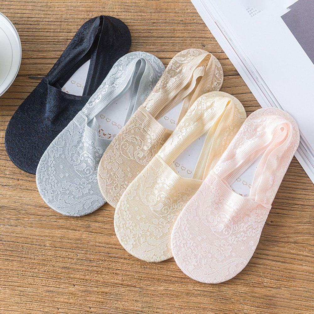 Summer Low-top Invisible Socks Breathable Non-slip  Lace Socks New Women's Lace Boat Socks