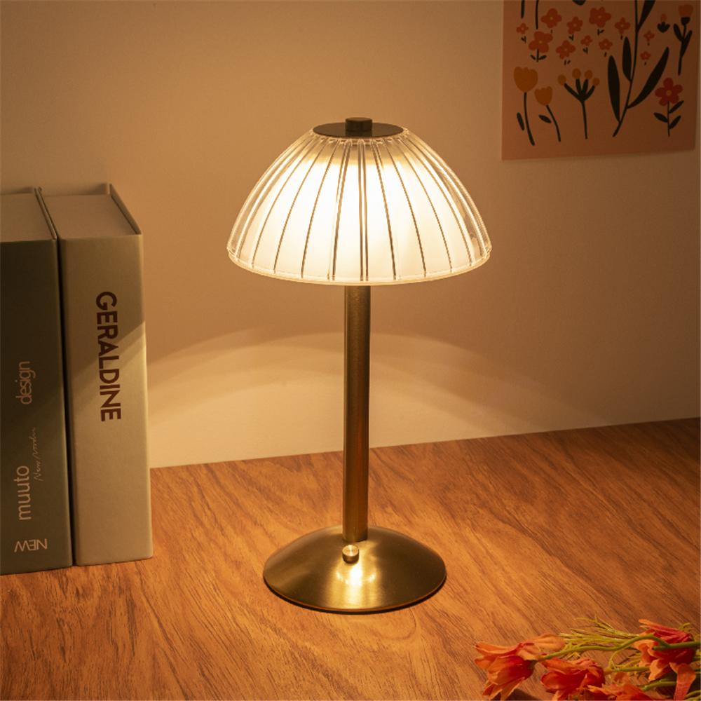 Creative Retro Crystal LED Rechargeable Restaurant Outdoor Table Light Cafe Bedroom Desktop Decoration Night Light