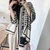 Autumn and Winter New Imitation Cashmere Scarf Women's Houndstooth Letter Spring and Summer Dual Purpose Shawl Thickened Warm Scarf