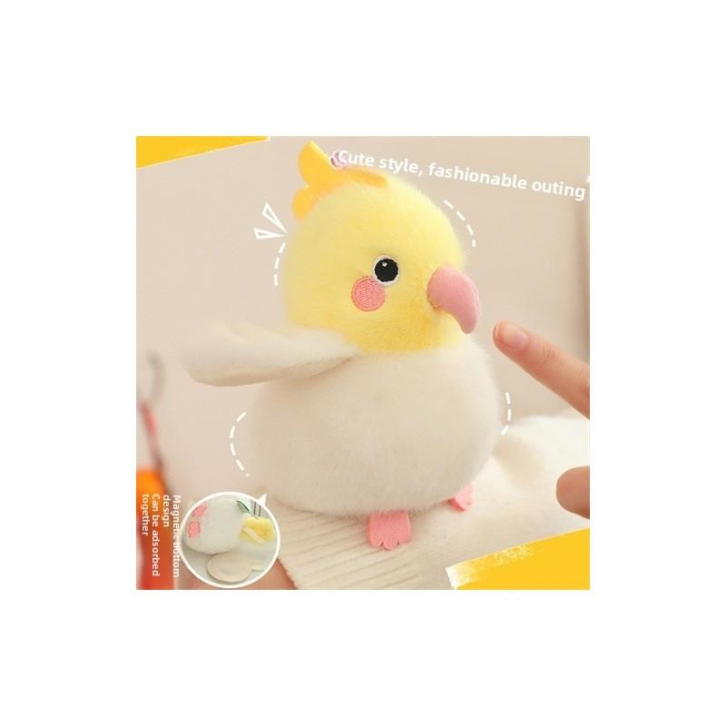 Cute Parrot Sparrow Pigeon Kingfisher Bird Animal Magnetic Plush Doll Pendant For Collectors Display Home Decor