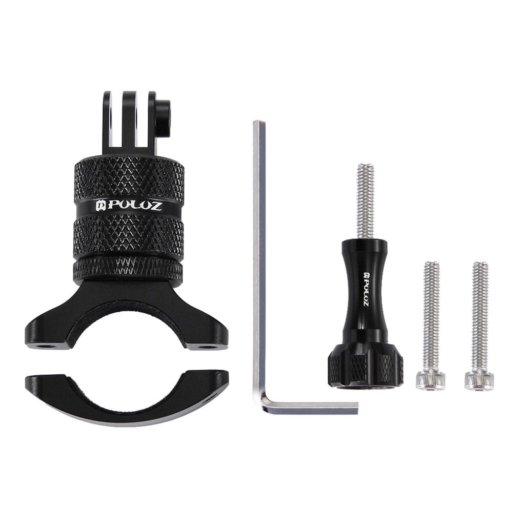 PULUZ 360 Degree Rotation Bicycle Aluminum Alloy Handlebar Adapter Mount Bicycle Rack Mount Holder