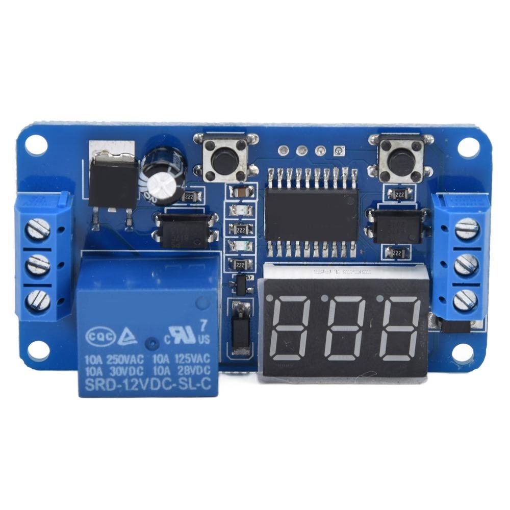 12V 12V Time Control Switch with LED Display High-level Trigger Timer Switch Module Optocoupler Isolation Adjustable Delay