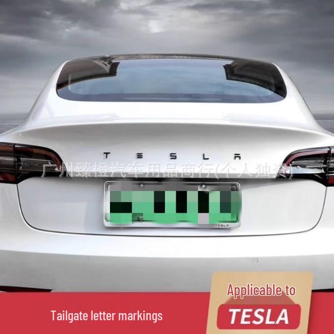 Edamame Model 3/Y Car Sticker: English Letter Rear Tail Mark for TESLA
