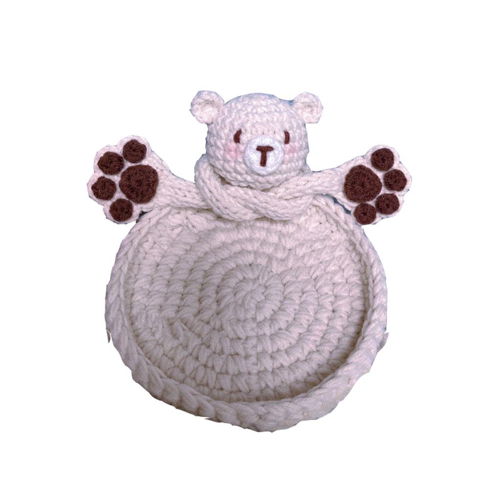 Heat-resistant Duck Crochet Coasters Table Protection Handmade Animal Cup Mat Reusable Absorbent Woven Water Cup Pad Tabletop