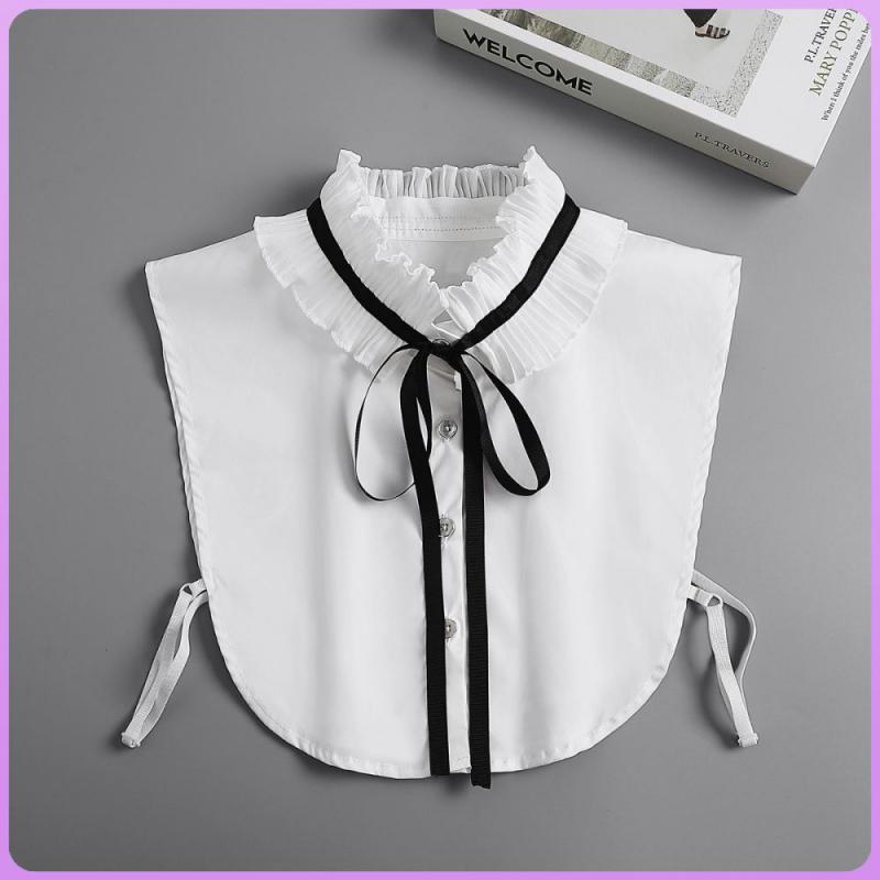 2023 Shirt Fake Collar Lace Black White Shirt Detachable Collar Suit Men Female Shirt Lapel Top Summer Thin Cool Fake Collar