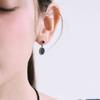 NUOY Elegant Black Dot Onyx Drop Earrings