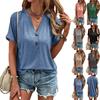 Women's T Shirt Tee Print Button Short Sleeve Daily Weekend Fashion Basic V- Neck Regular Top