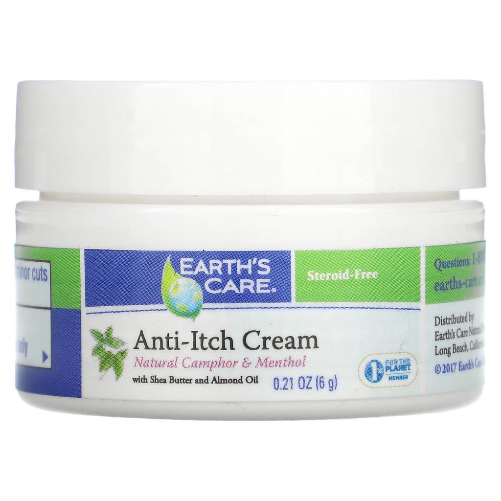 Earth's Care Anti-Itch Cream, with Shea Butter and Almond Oil, 0.21 Oz (6 G)