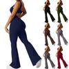 Women's Jumpsuit Solid Color Sexy Backless Tight Fitting Elastic Sports Sleeveless Jumpsuit
