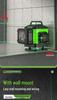 Green Light Laser 8/12/16 High-Precision Infrared Level for Walls/Floors