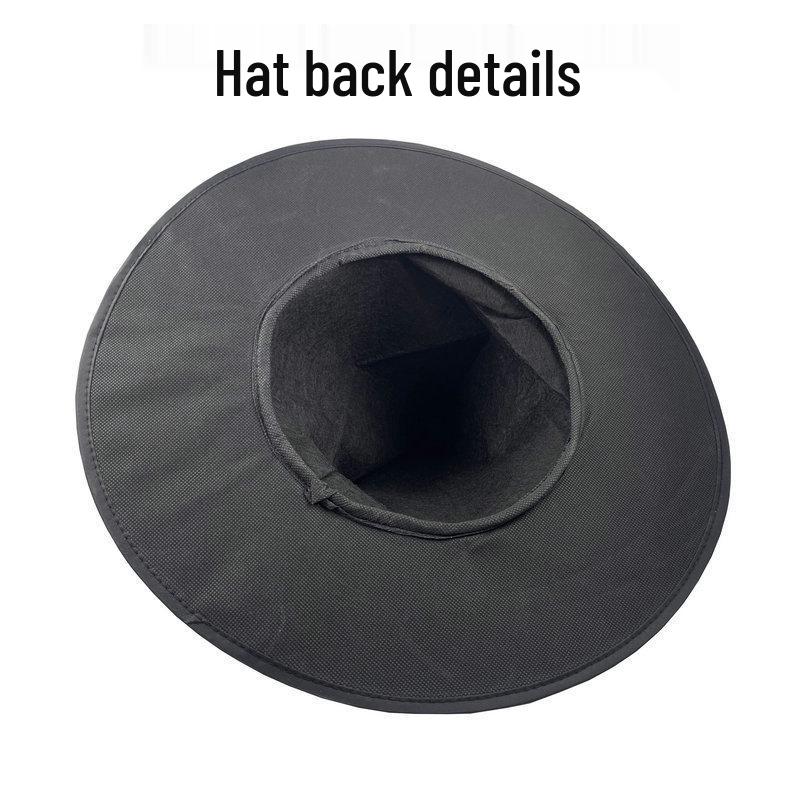 Halloween Pleated Black Witch Hat - Costume Headwear and Hair Accessory.