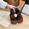 Интернет-знаменитости с тем же два носят драг~ 4 см квадратная голова на высокой толстой подошве обертывание с пляжными шлепанцами женские сандалии носить лето