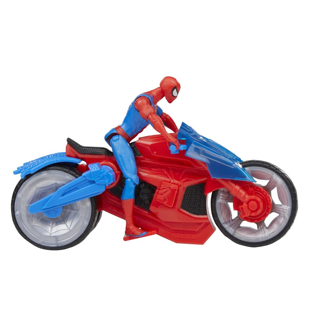 Hasbro Marvel Web Blast игровой набор размером 4 дюйма с 2 снарядами для детей от 4 лет F6899 Подлинный продукт Мотоцикл Человека-паука, (10 см) фигура, транспортное средство,