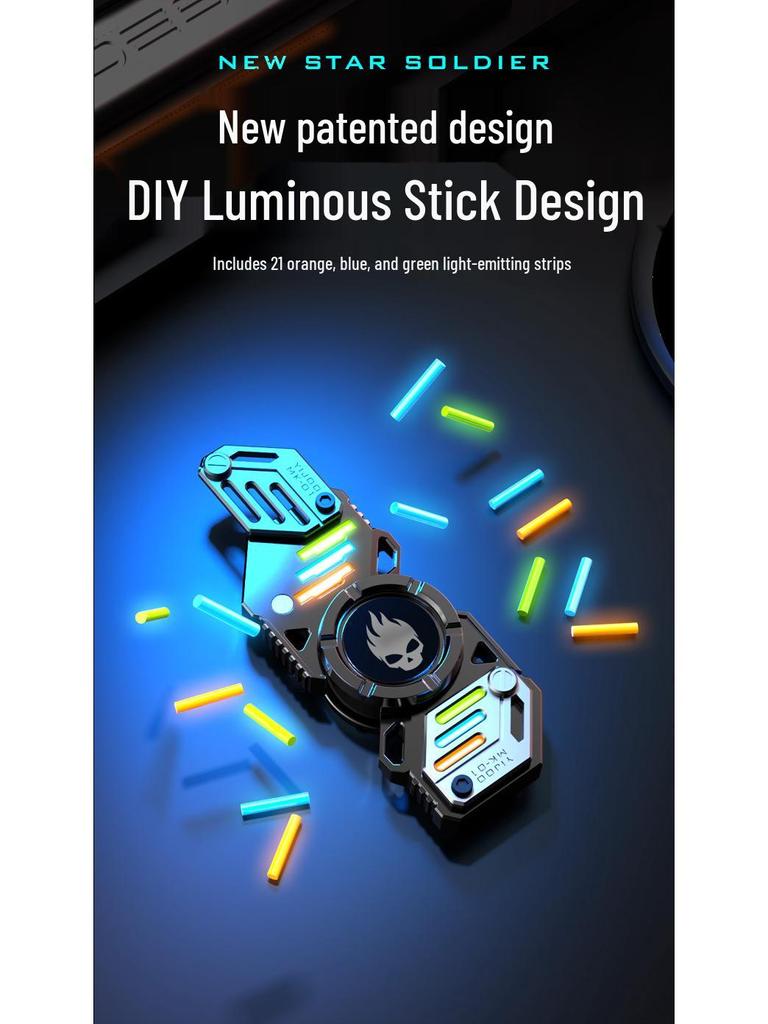 Yijue Светящийся Деформируемый Пальчиковый Гироскоп - Детская Игрушка для Снятия Стресса с Черными Технологиями