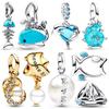 Оригинальные шармы Подвески-бусины Морские животные Подходят для браслетов Ожерелье Для шармов Медь Женский Роскошный Сделай сам Изготовление ювелирных изделий