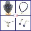 Stones and Minerals. Set Bracelet Necklace Earrings Studs 10 Lapis Pearls Customizable Size.