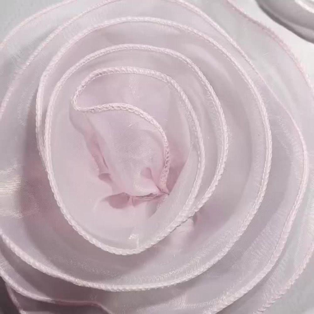 Handmade Rose Flower Brooch Multi-layer Yarn Organza Multi-Layer Floral Brooch for Women
