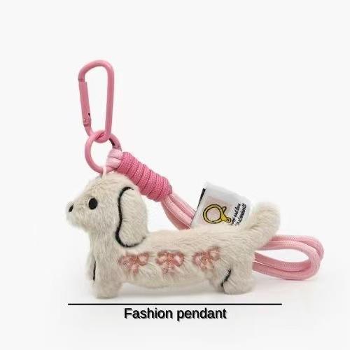 Cute Dog Plush Soft Stuffed Animal Puppy Toy Purse Bag Charm Pendant For Women Girls Backpack Handbags Bag Charm