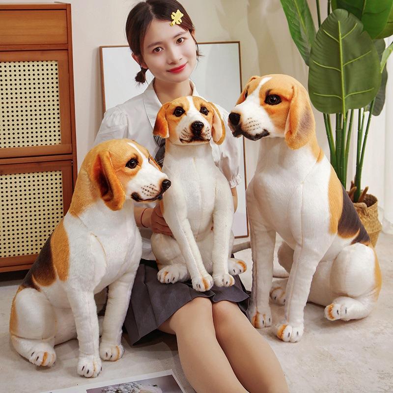 Simulation Beagle Doll Large Dog Plush Toy Doll Living Room Ornaments Shooting Props Dolls Gifts