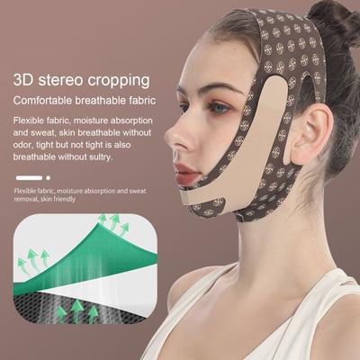 V-образный ремешок для подтяжки лица, женский ремешок с двойным подбородком, 3D-дизайн лица, регулируемый дышащий косметический бандаж, уход за кожей, косметический инструмент для женщин и мужчин