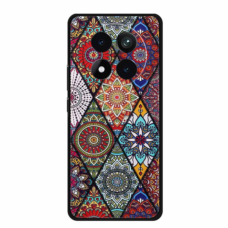3D Emboss Case For Xiaomi Redmi Note 15 Phone Case Flowers Black Silicone Soft Back Cover Coque For Redmi Note 15 Pro Plus Case