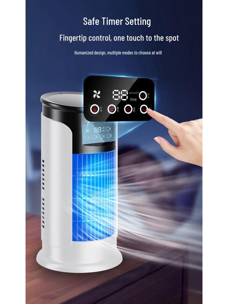 Portable USB Desktop Air Cooler & Humidifier - Silent Operation with Timer for Home & Office