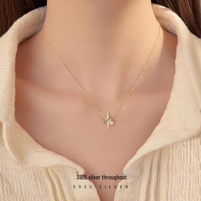 Ожерелье Banyan Tree S925 Silver Geometric Star - Модное ожерелье с бриллиантовым акцентом на ключице для женщин