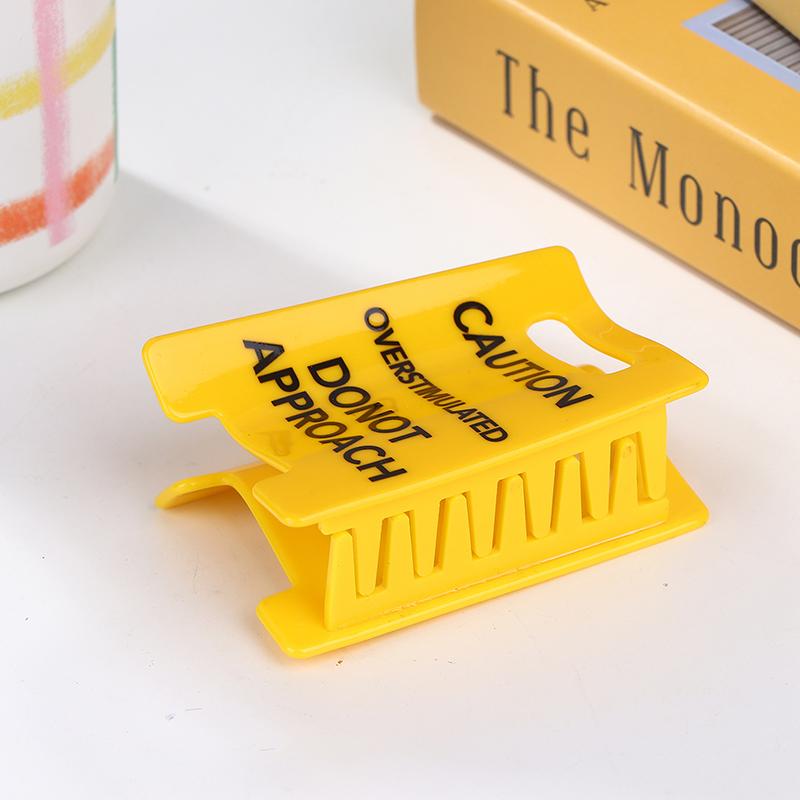 Overstimulated Caution Sign Hair Claw Clip,Yellow Caution Hair Clip,Do Not Approach Sign Hair Claws Hair Clips,Funny Gag Gift Fo