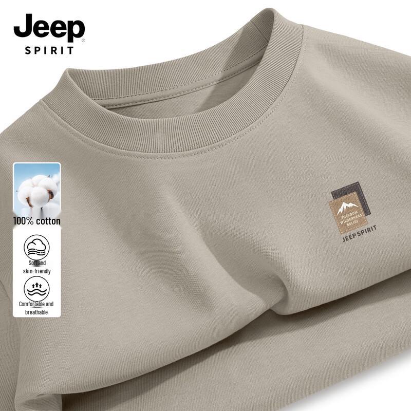 JEEP SPIRIT Men's 2026 New Printed Cotton Long Sleeve T-Shirt
