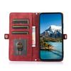 For iPhone 17 Pro Case Zipper Pocket 9 Card Slots PU Leather Phone Cover with Wrist Strap