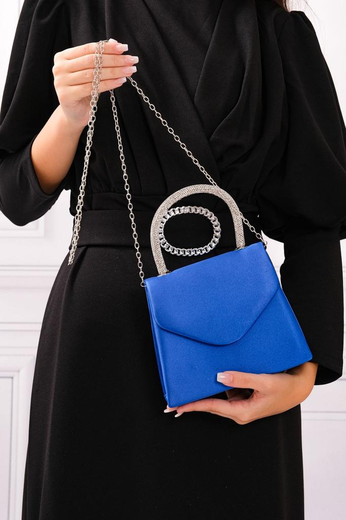 Women's Stylish and Useful Evening Dress Bag Women's Nude Satin Evening Dress Shoulder Bag with Stone Holding Detail