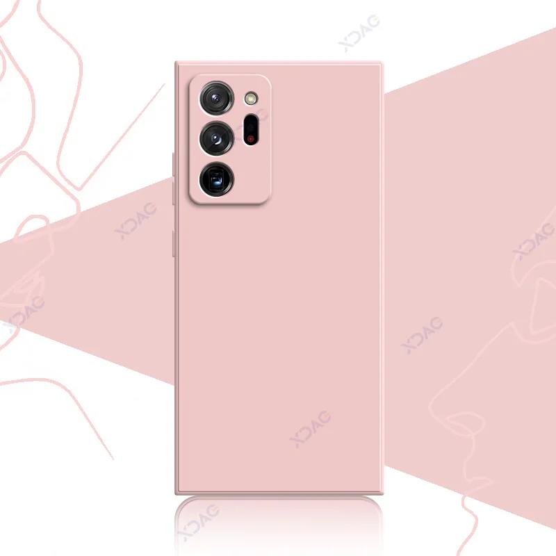 Милые модные чехлы для Samsung Galaxy Note 9 10 20 Plus Ultra SamsungNote20Ultra 5G 360 Soft Square Liquid Silicone Shield