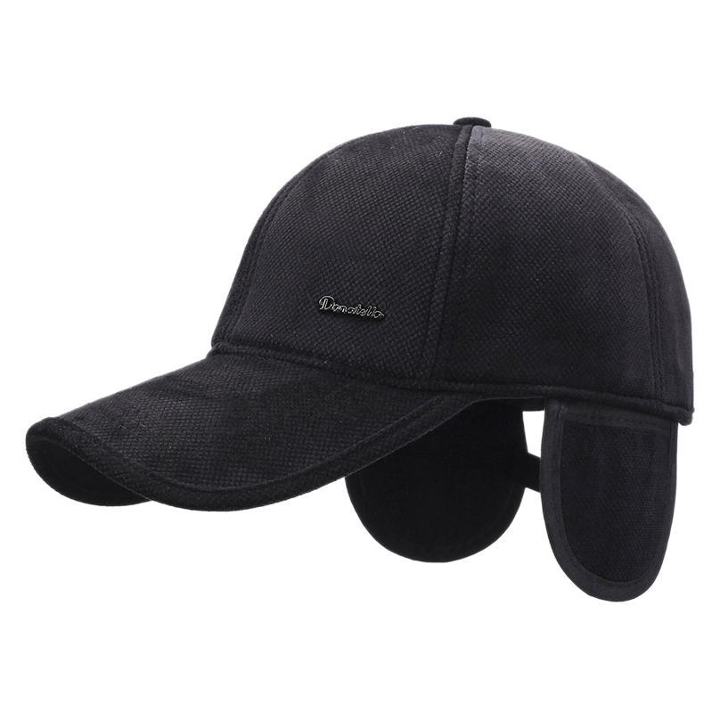 Мужская шапка осень-зима теплая кепка для людей среднего и пожилого возраста бархатная толстая уличная защита ушей бейсболка