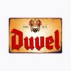Хисун Жестяная вывеска HD Жестяная вывеска Винтажная Реклама пива Duvel Настенный декор Ретро Сохраняйте спокойствие и пейте Duvel Искусство Металлическая жестяная вывеска для Бара Мужской комнаты Паба