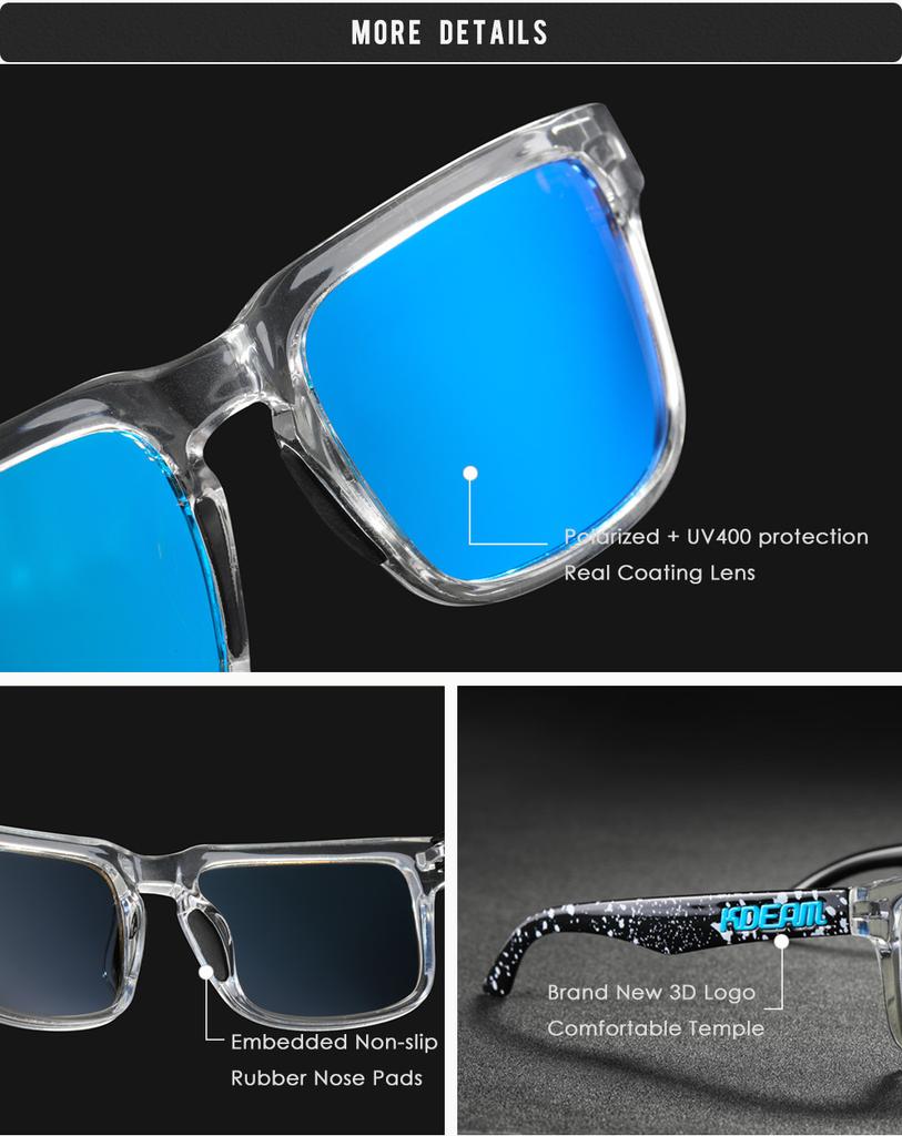 2026 New Kdeam Original Brand Design Polarized Sunglasses for Women Men Fashion Unisex Trendy Outdoor Eyewear for Couple