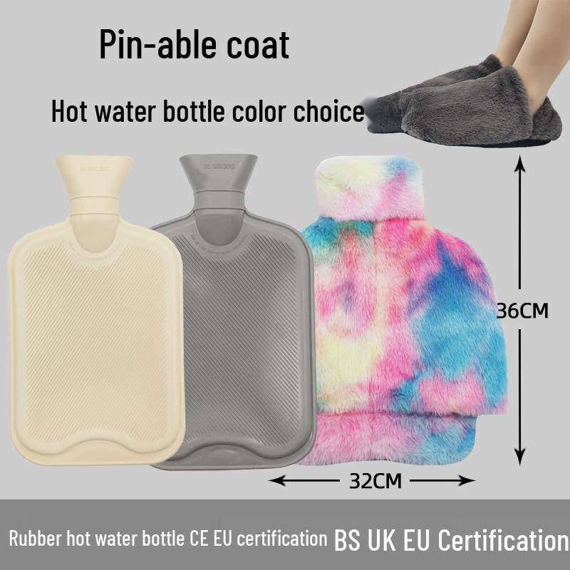 Explosion-Proof Hot Water Bottle: Rubber Design for Stomach and Feet, Long-Lasting Warmth