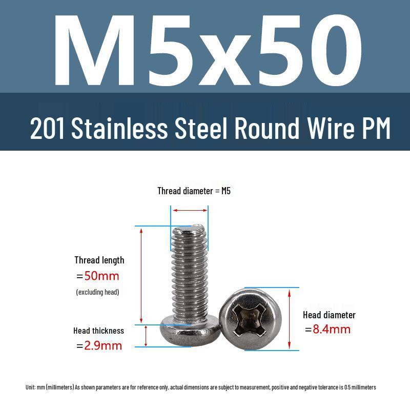 Yigu Yigu Stainless Steel Phillips Round Head Machine Screws M2-M8