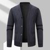 Men's V-neck Buttoned Loose Cardigan Sweater Long-sleeved Knitted Sweater Jacket