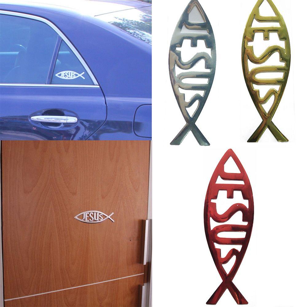 Popular Decoration Funny Jesus Fish Symbol Logo Vinyl Car Sticker Window Decal
