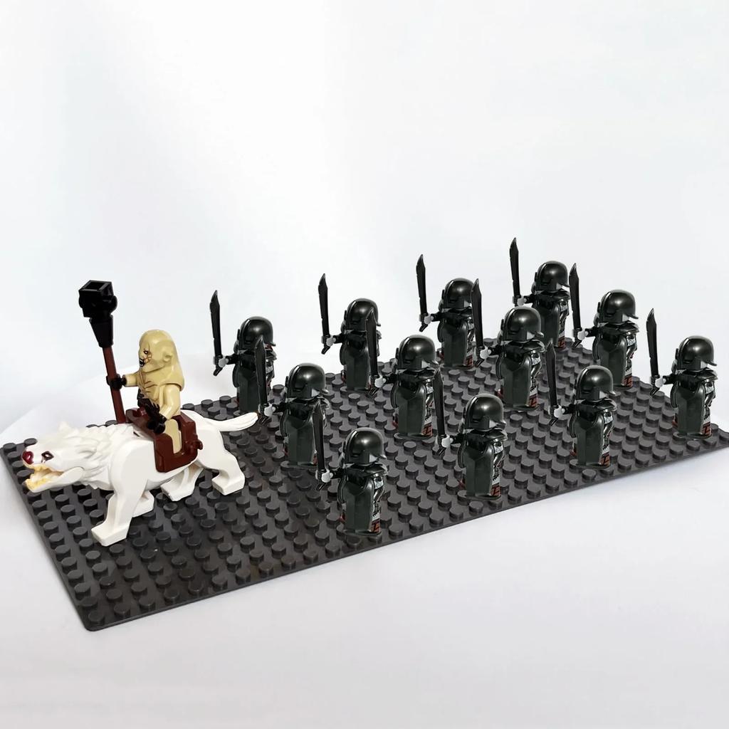 13pcs Castle Knight Rohan Azog Orcs Half-Beast Human Army Elf Guards Roman Solider Minifig Building Block Toys for Kids