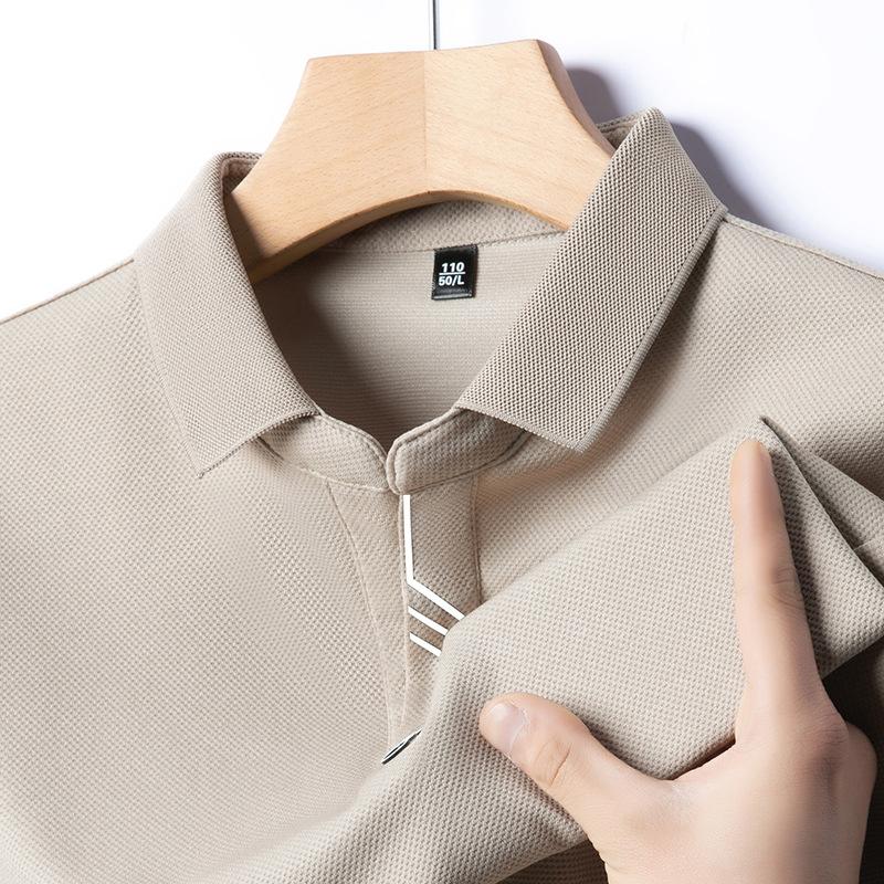 Мужская однотонная повседневная модная футболка-поло с коротким рукавом, летний удобный топ для бизнеса и отдыха