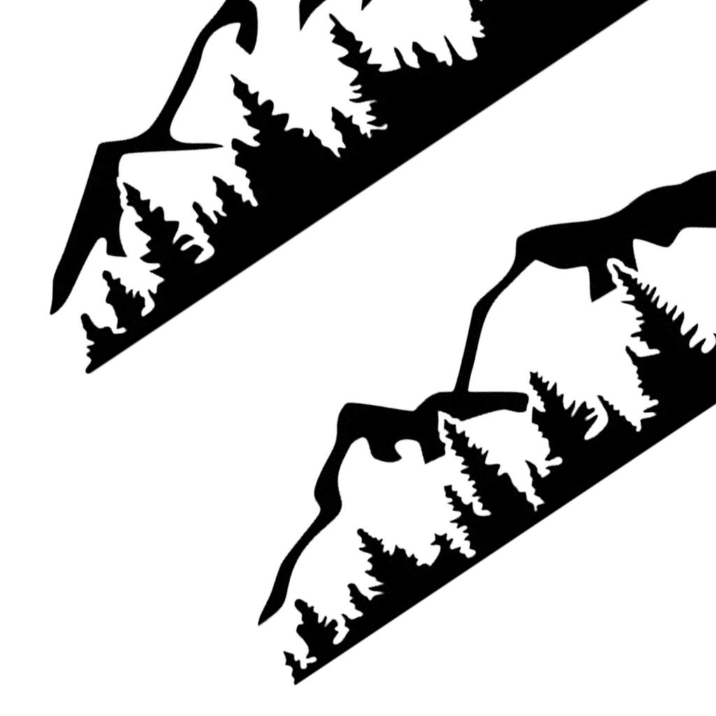 2PCS Car Decal Mountain Tree Forest Pattern Car Side Body Graphic Sticker Universal for Vehicle RVs Yachts Trucks