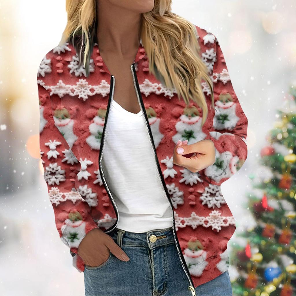 Women's Jacket Long Sleeve Lightweight Zipper Cropped Floral Printed Outerwear Casual Quilted Jacket With Pockets