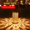 Solar Lamp Outdoor Hollow Wrought Iron Lantern Portable Hanging Led Landscape Lamp Villa Garden Path Decorative Lamp