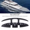 6in Boat Folding Cleat 316 Stainless Steel Marine Rope Cleats Heavy Duty Coated Black Dock Cleats For Yacht RV Speedboats