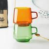 Heat-resistant Glass Cup of Coffee and Tea Tableware Color Espresso Cups Drinkware Teaware Cafes Coffee Travel Mug Set Aesthetic