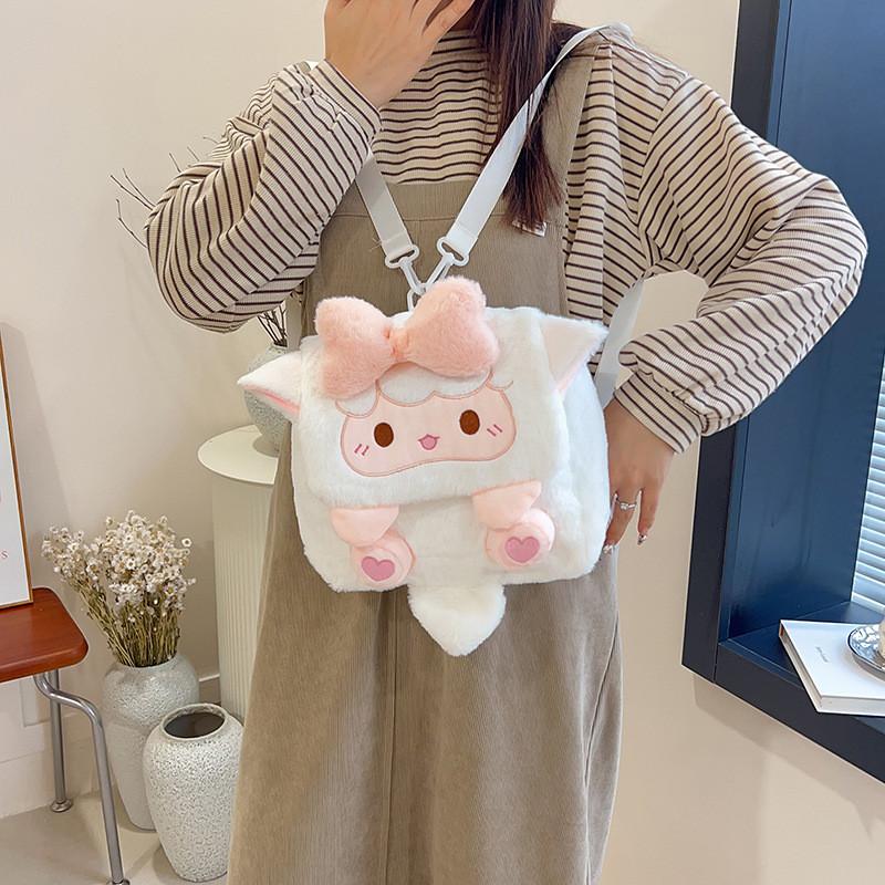 Плюшевый рюкзак для девочек с мультяшным узором «Пингвинчик с бантиком», сумка через плечо