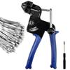 Metal Tie Binding Tool, Stainless Steel Cable Ties, 100-Piece Set, Dedicated Fastening Tool for Tightening and Cutting Metal Bands and Stainle